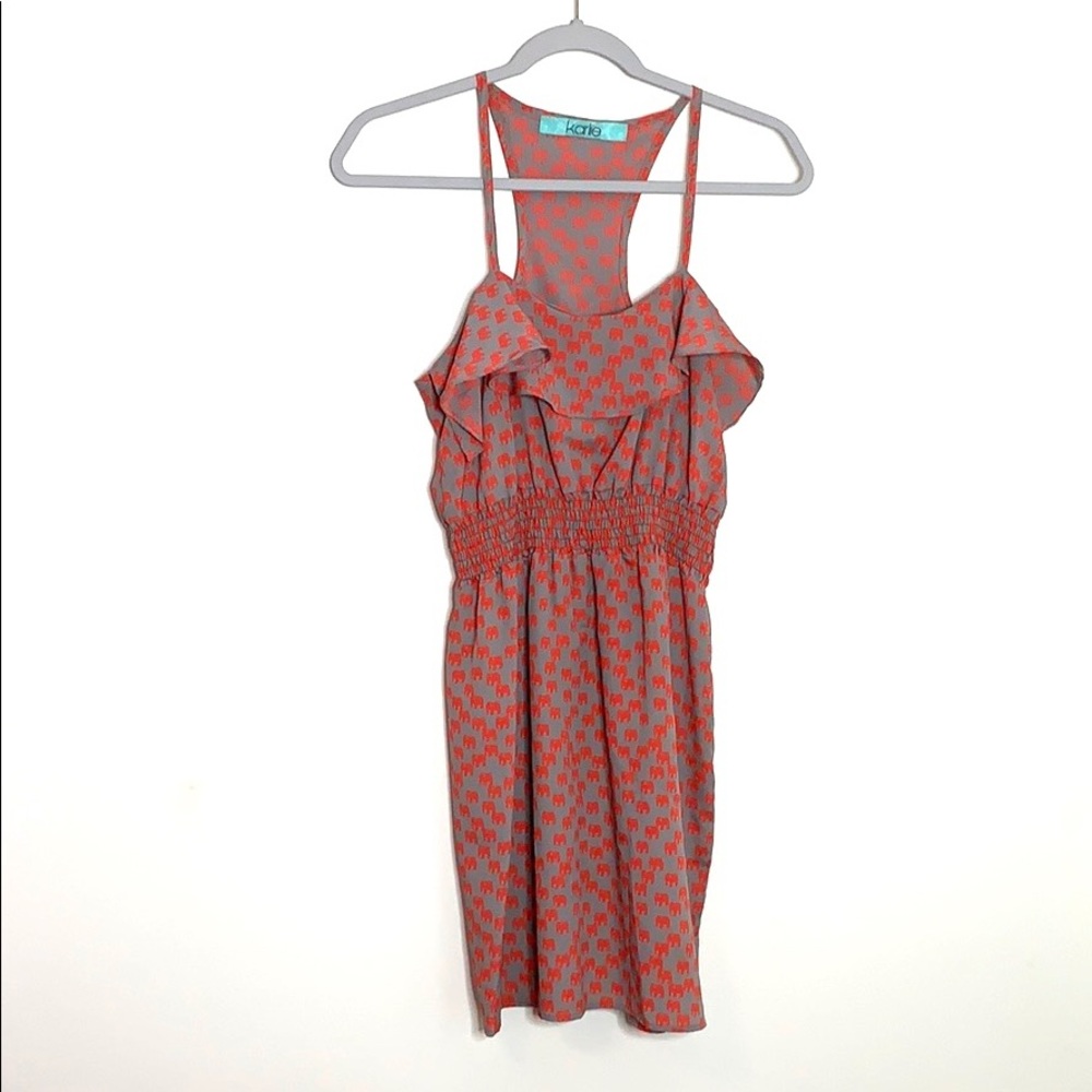 Karlie Elephant Print Racerback Dress - Picture 2 of 10